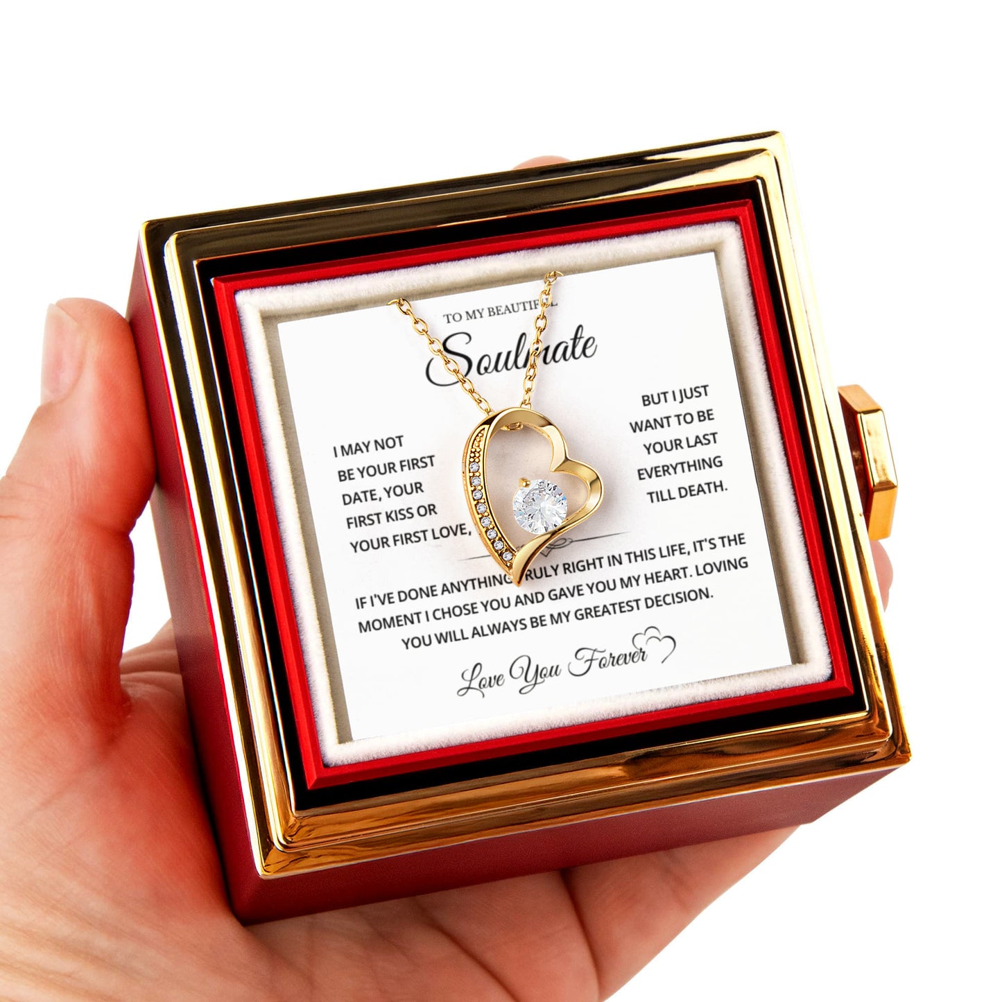 To My Beautiful Soulmate Gifts, Forever Love Necklace with Gift Box