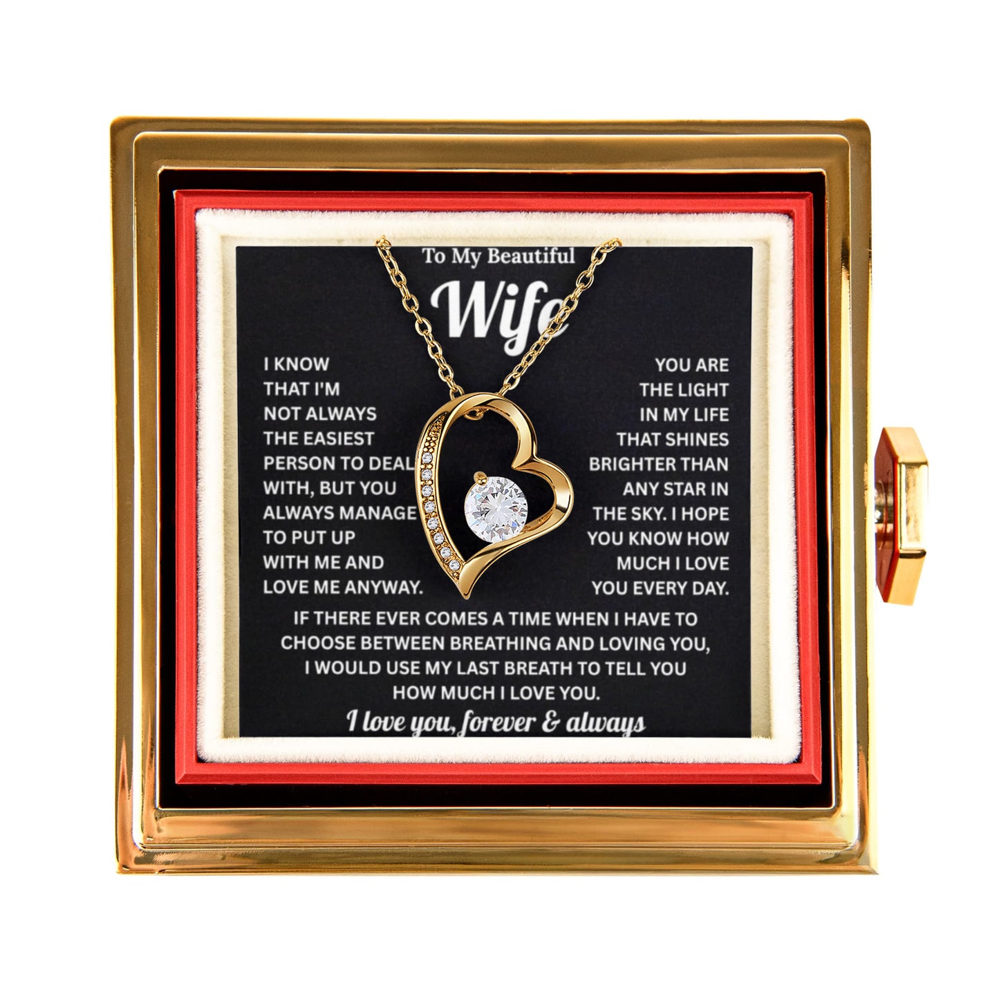 Forever Love Necklace Form Lover Husband for My Sweet Heart Wife