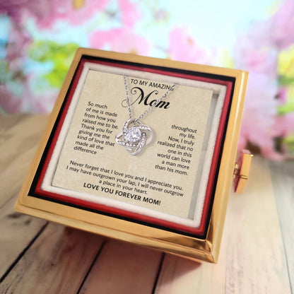 To My Amazing Mom Necklace Gifts - Rotating Rose Box - Mothers Day Present