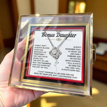 To My Bonus Daughter - You Will Always Be My First Child - Love Knot Necklace