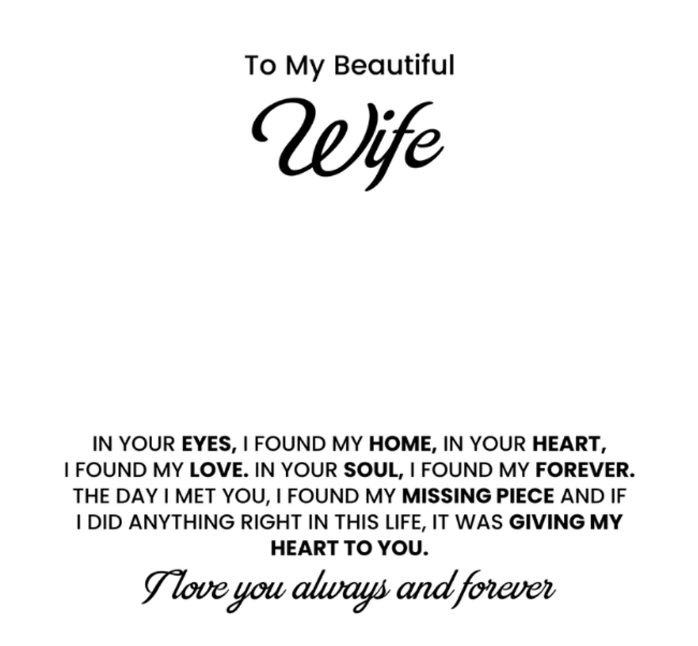 To My Wife Necklace | Gift for Wife Anniversary | Rotating Rose Box
