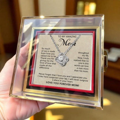 To My Amazing Mom Necklace Gifts - Rotating Rose Box - Mothers Day Present