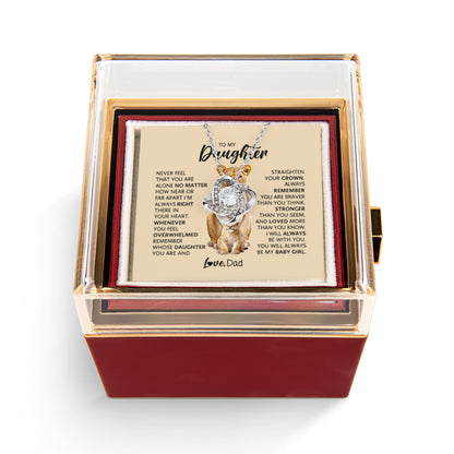 Daughter Graduation Gift 2026 | Proud Dad to Daughter Necklace | Rotating Rose Box