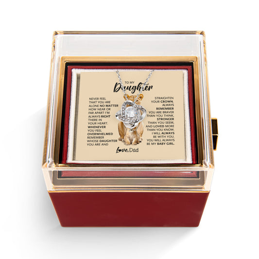 Daughter Graduation Gift 2026 | Proud Dad to Daughter Necklace | Rotating Rose Box