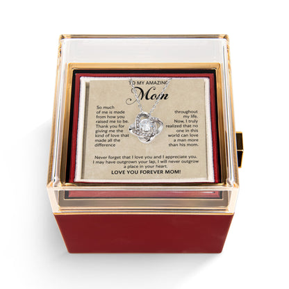 To My Amazing Mom Necklace Gifts - Rotating Rose Box - Mothers Day Present