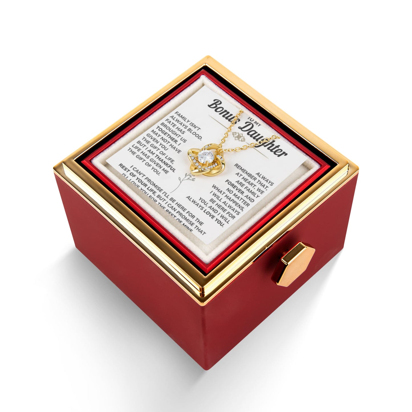 To My Bonus Daughter - You Will Always Be My First Child - Love Knot Necklace